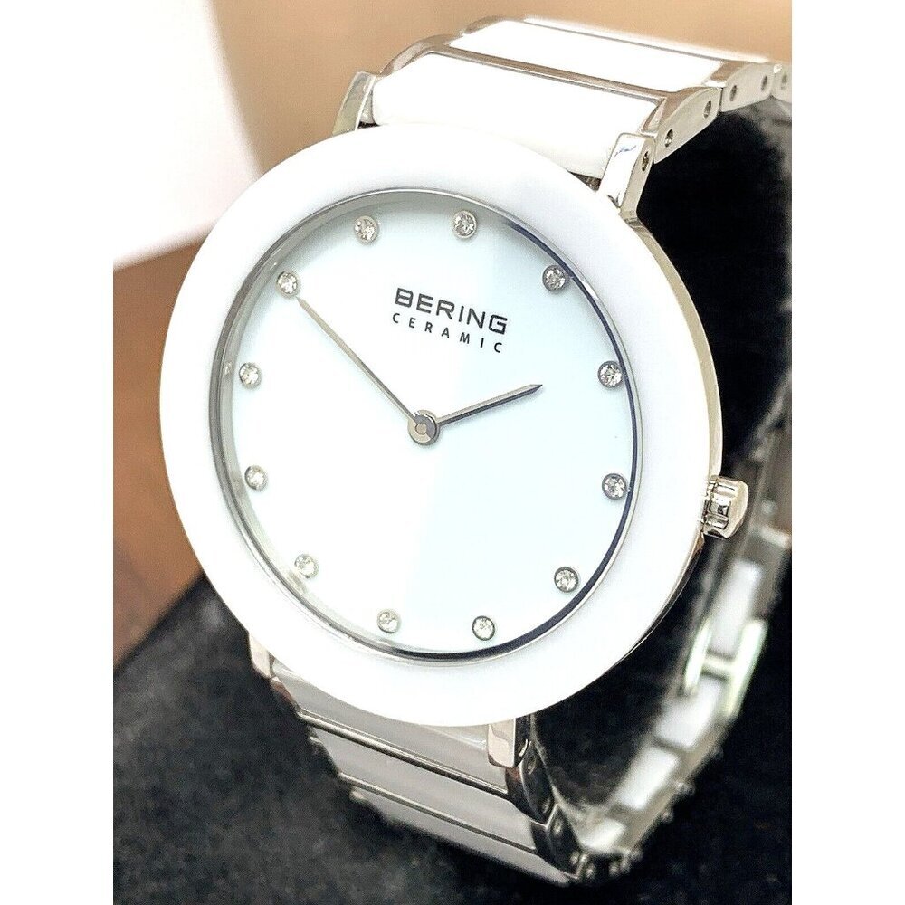 Bering Women's Watch 11435-754 Quartz White Dial Ceramic Silver Steel Ba…